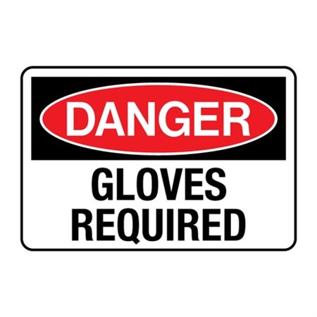 Danger Gloves Required Decal